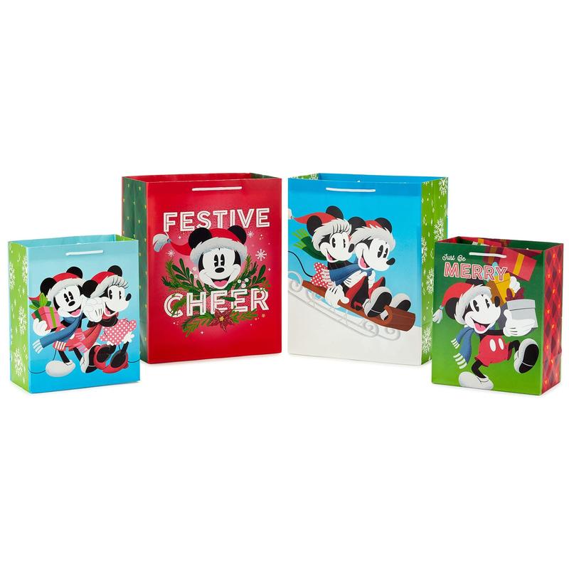 Sacos de presente de Natal Hallmark Mickey and Minnie Assorted